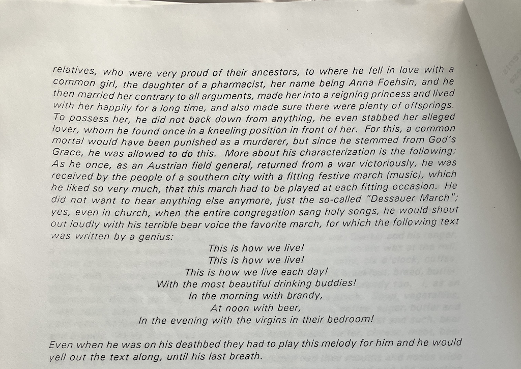 Example page from the August Anton autobiography